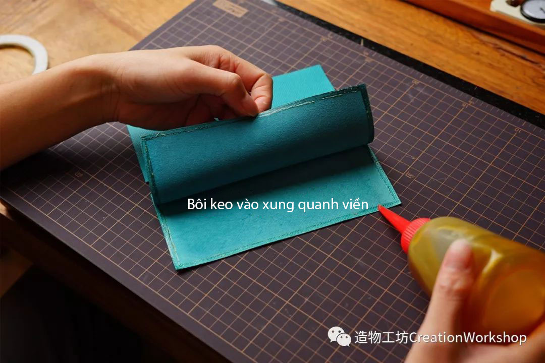 hướng dẫn làm ví kelly wallet, làm đồ da thủ công, rập túi da, phụ kiện túi da