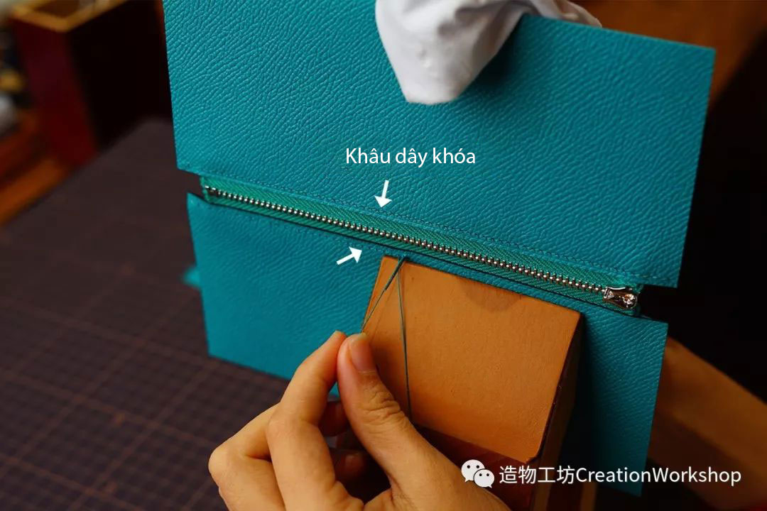 hướng dẫn làm ví kelly wallet, làm đồ da thủ công, rập túi da, phụ kiện túi da