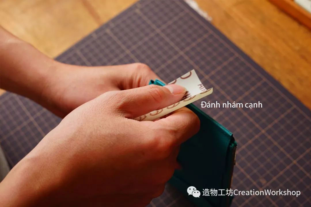 hướng dẫn làm ví kelly wallet, làm đồ da thủ công, rập túi da, phụ kiện túi da