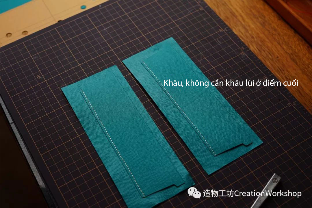 hướng dẫn làm ví kelly wallet, làm đồ da thủ công, rập túi da, phụ kiện túi da