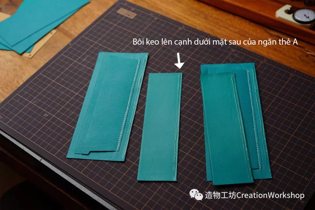 hướng dẫn làm ví kelly wallet, làm đồ da thủ công, rập túi da, phụ kiện túi da