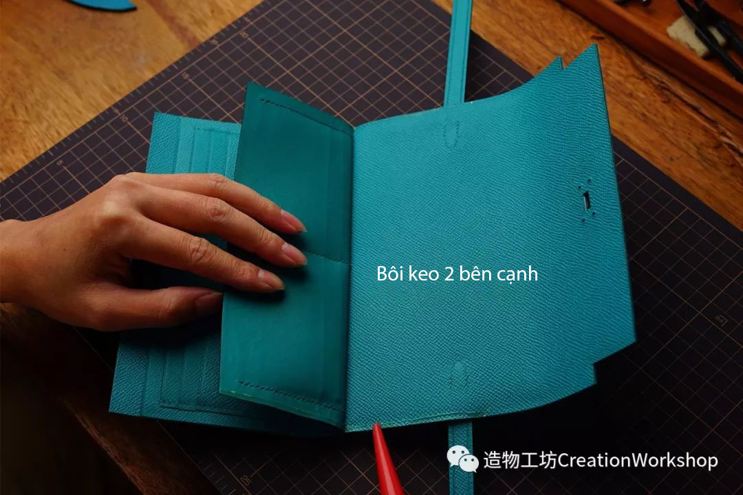 hướng dẫn làm ví kelly wallet, làm đồ da thủ công, rập túi da, phụ kiện túi da