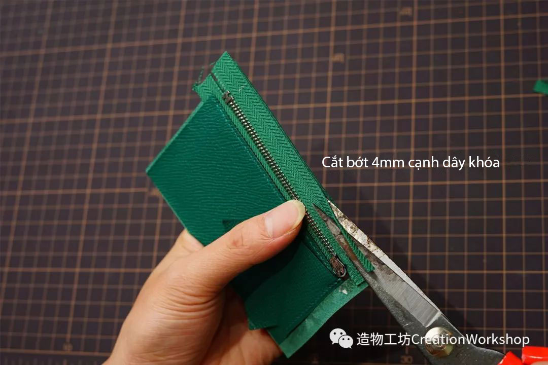 hướng dẫn cách làm ví da bearn compact wallet, làm đồ da thủ công, rập túi da, phụ kiện đồ da