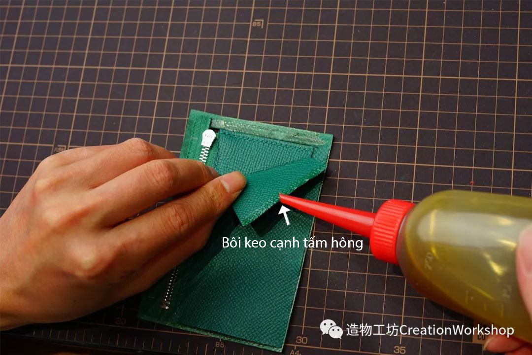 hướng dẫn cách làm ví da bearn compact wallet, làm đồ da thủ công, rập túi da, phụ kiện đồ da