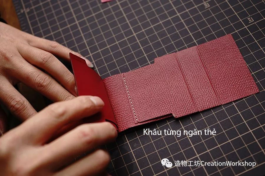 hướng dẫn cách làm ví da bearn wallet, làm đồ da thủ công, rập túi da, phụ kiện đồ da