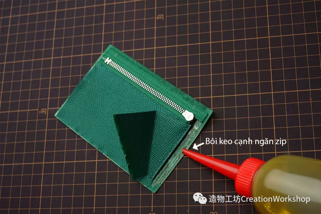 hướng dẫn cách làm ví da bearn compact wallet, làm đồ da thủ công, rập túi da, phụ kiện đồ da