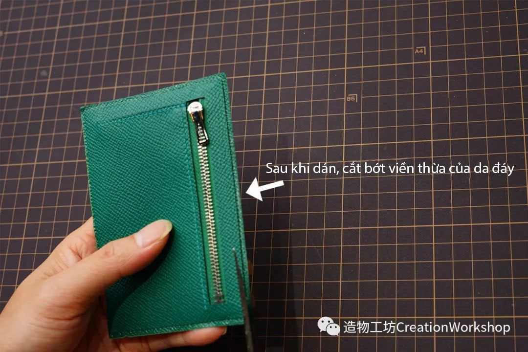 hướng dẫn cách làm ví da bearn compact wallet, làm đồ da thủ công, rập túi da, phụ kiện đồ da