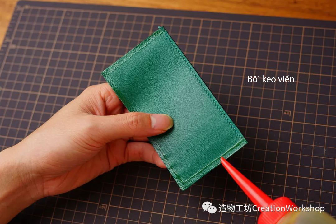 hướng dẫn cách làm ví da bearn compact wallet, làm đồ da thủ công, rập túi da, phụ kiện đồ da