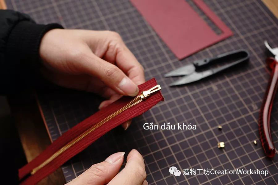 hướng dẫn cách làm ví da bearn wallet, làm đồ da thủ công, rập túi da, phụ kiện đồ da