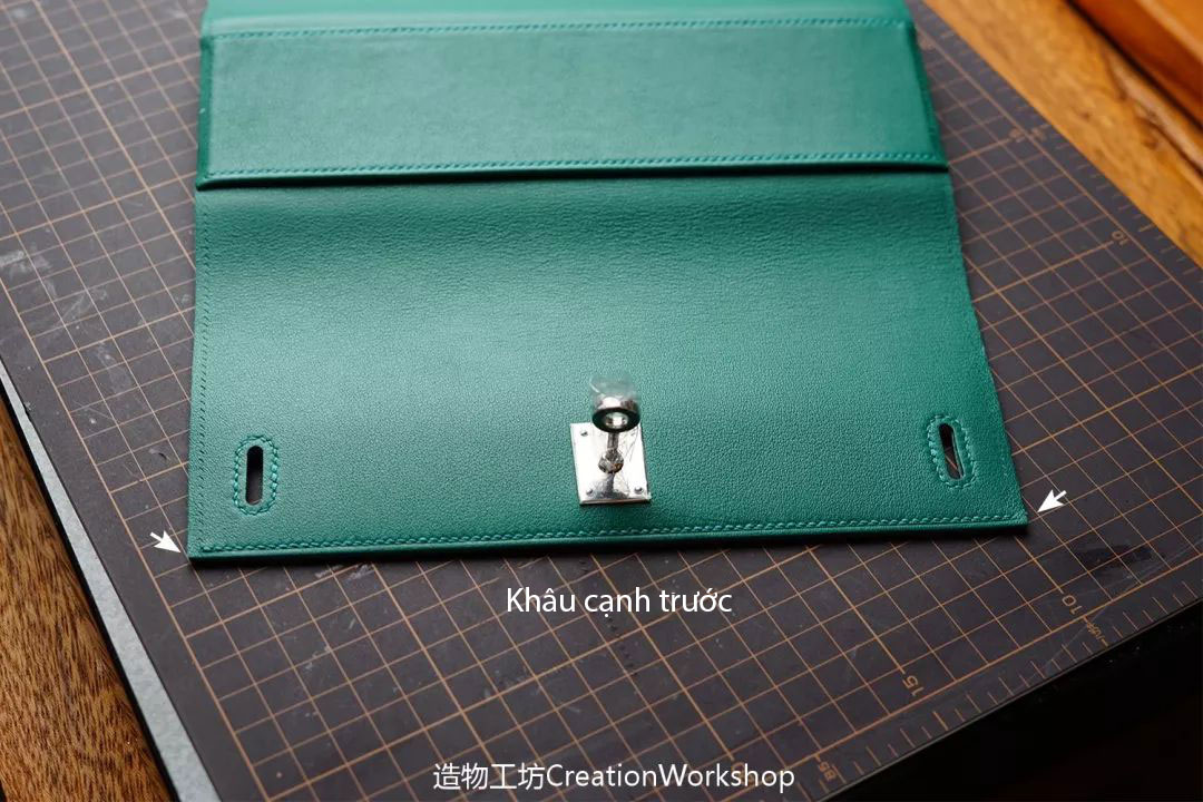 hướng dẫn cách làm túi kelly pochette, làm đồ da thủ công, rập túi da, phụ kiện đồ da