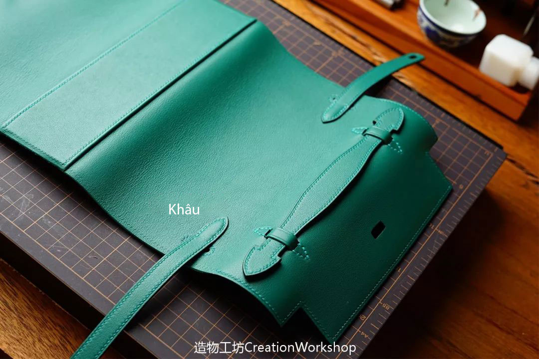 hướng dẫn cách làm túi kelly pochette, làm đồ da thủ công, rập túi da, phụ kiện đồ da