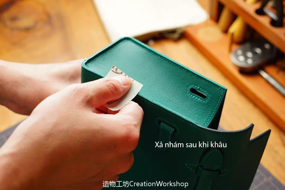 hướng dẫn cách làm túi kelly pochette, làm đồ da thủ công, rập túi da, phụ kiện đồ da