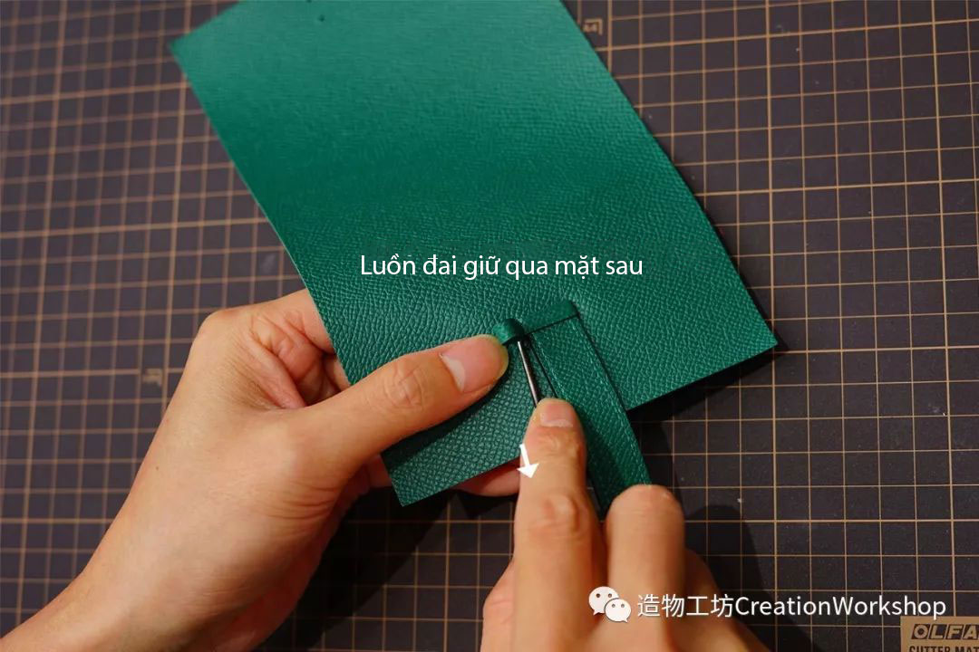 hướng dẫn cách làm ví da bearn compact wallet, làm đồ da thủ công, rập túi da, phụ kiện đồ da