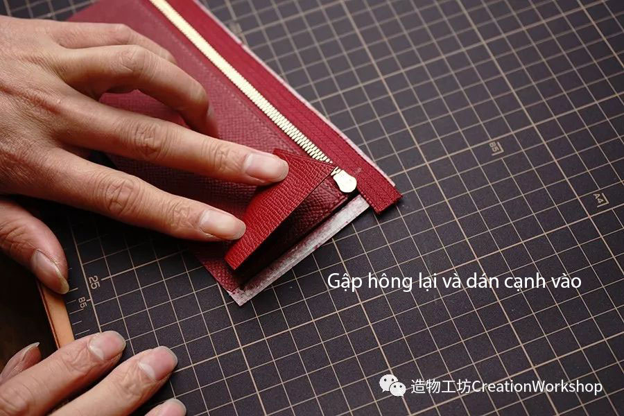 hướng dẫn cách làm ví da bearn wallet, làm đồ da thủ công, rập túi da, phụ kiện đồ da