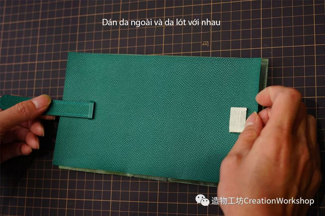 hướng dẫn cách làm ví da bearn compact wallet, làm đồ da thủ công, rập túi da, phụ kiện đồ da