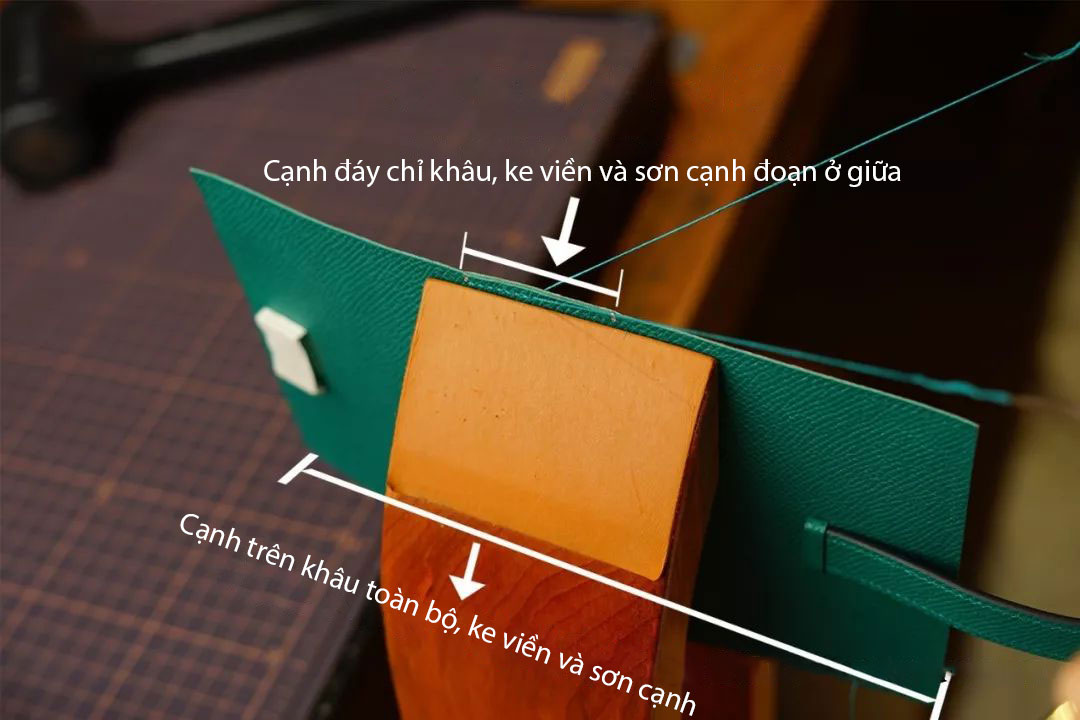 hướng dẫn cách làm ví da bearn compact wallet, làm đồ da thủ công, rập túi da, phụ kiện đồ da