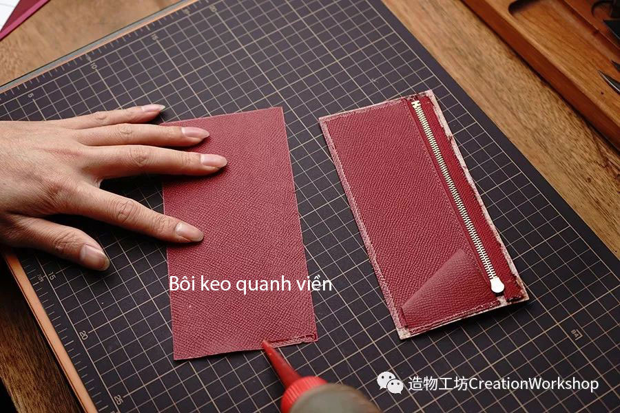 hướng dẫn cách làm ví da bearn wallet, làm đồ da thủ công, rập túi da, phụ kiện đồ da