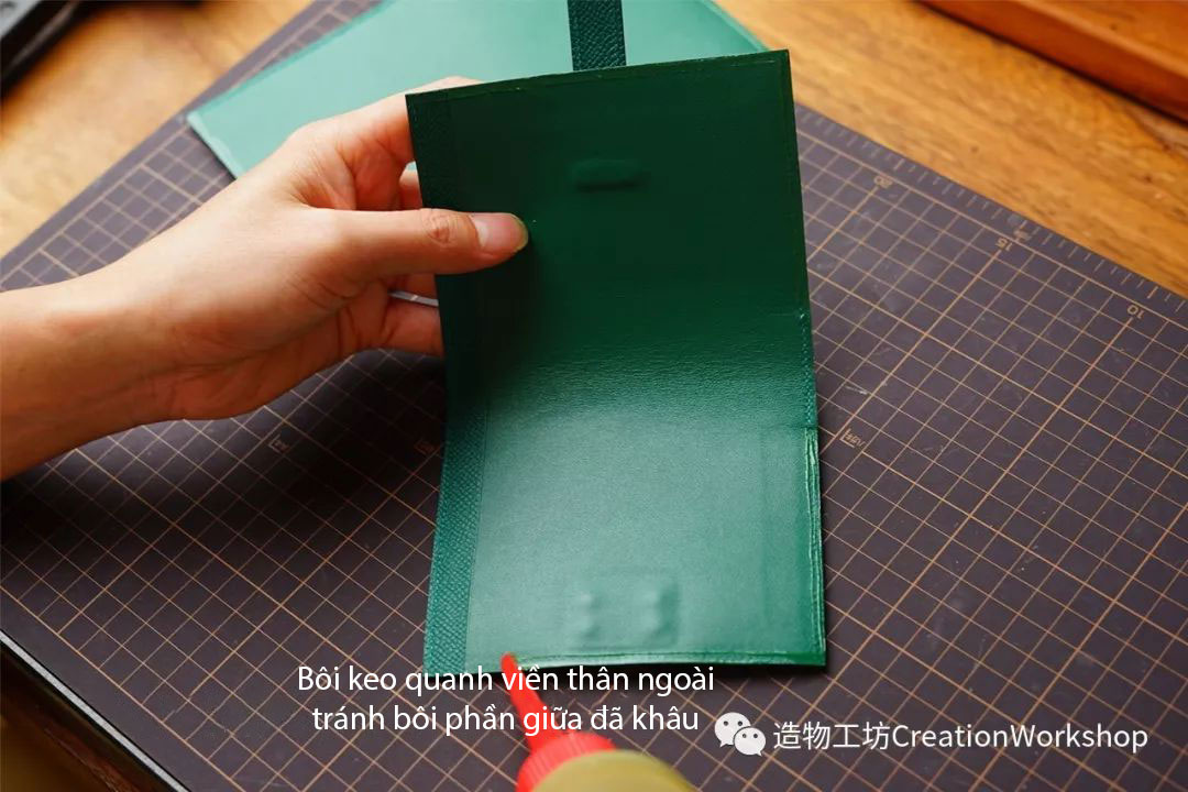 hướng dẫn cách làm ví da bearn compact wallet, làm đồ da thủ công, rập túi da, phụ kiện đồ da