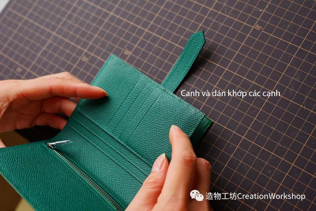 hướng dẫn cách làm ví da bearn compact wallet, làm đồ da thủ công, rập túi da, phụ kiện đồ da