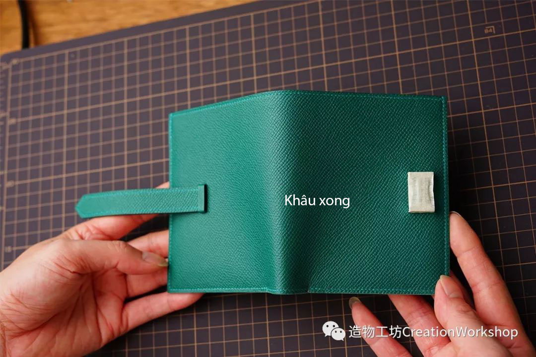 hướng dẫn cách làm ví da bearn compact wallet, làm đồ da thủ công, rập túi da, phụ kiện đồ da