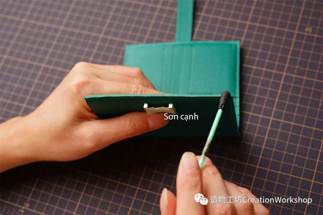 hướng dẫn cách làm ví da bearn compact wallet, làm đồ da thủ công, rập túi da, phụ kiện đồ da